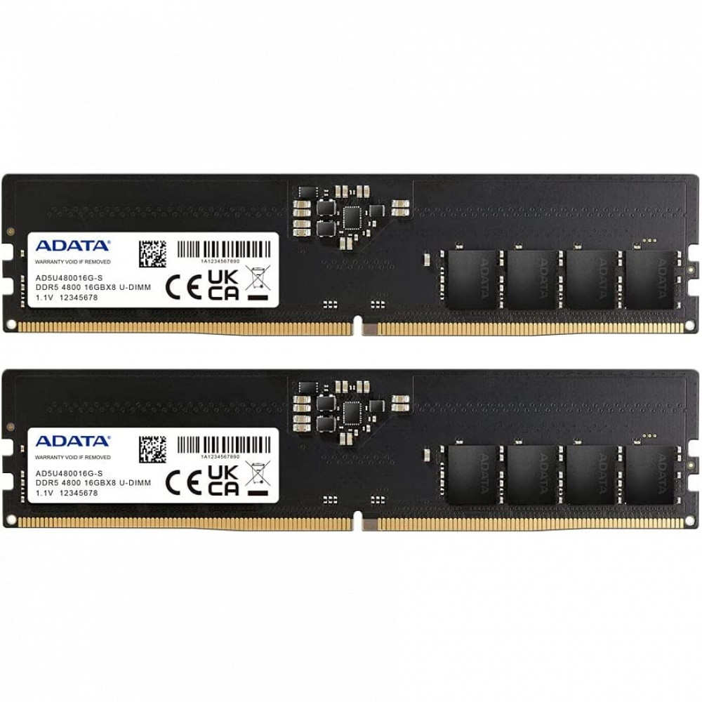 ОЗУ ADATA AD5U480016G-DT DIMM, DDR5, 32 Гб (2 х 16 Гб), 4800 МГц — фото товара