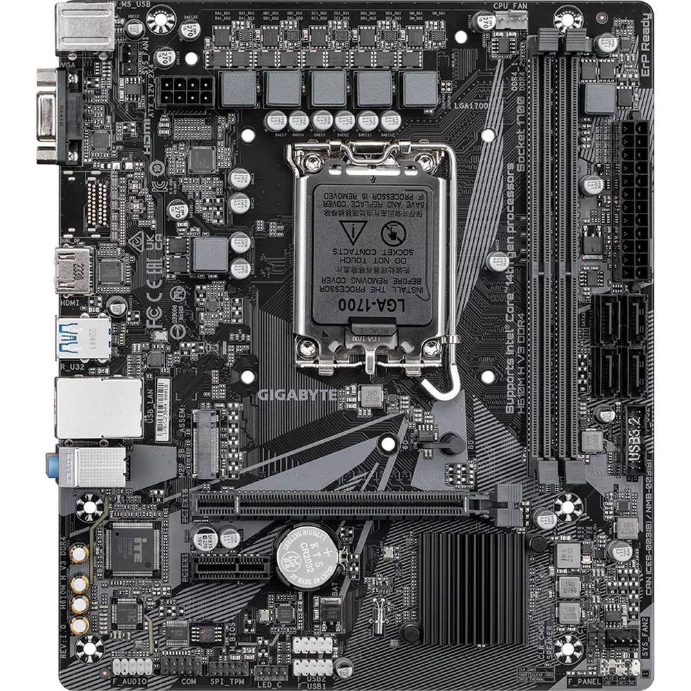Материнская плата Gigabyte H610M H V3 DDR4 Micro-ATX, LGA 1700 - миниатюра 2