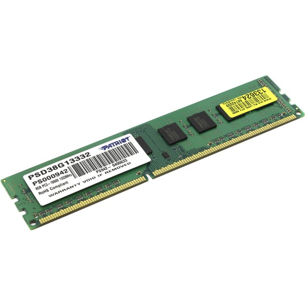 ОЗУ Crucial 8GB PC10600 DDR3 PSD38G13332 DIMM, DDR3, 8 Гб, 1333 МГц — фото товара