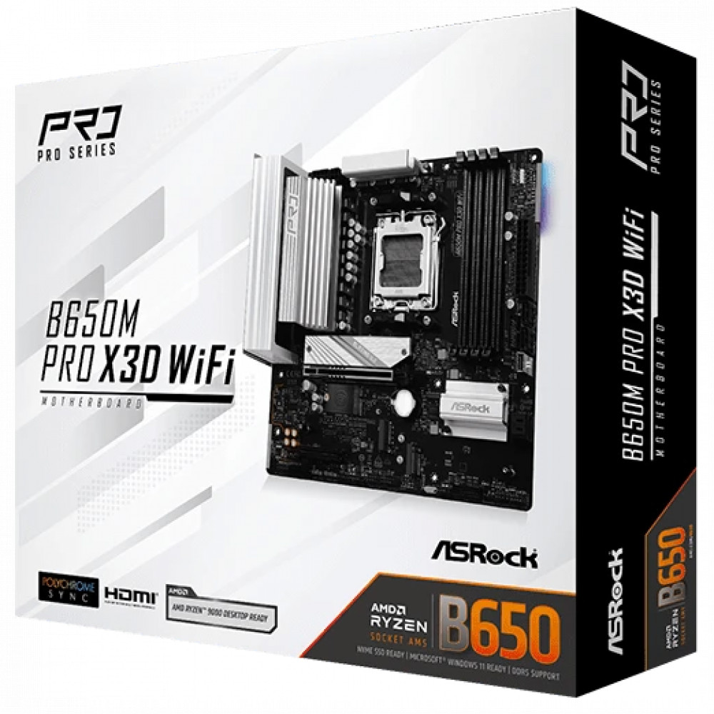 Материнская плата ASRock B650M PRO X3D WIFI Micro-ATX, AMD AM5 - миниатюра 6