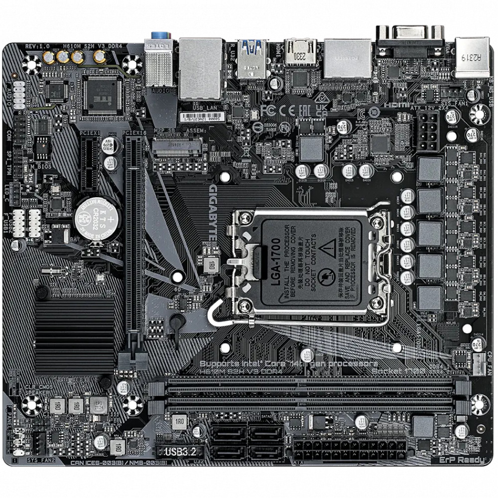 Материнская плата Gigabyte H610M S2H V3 DDR4 Micro-ATX, LGA 1700 - миниатюра 3