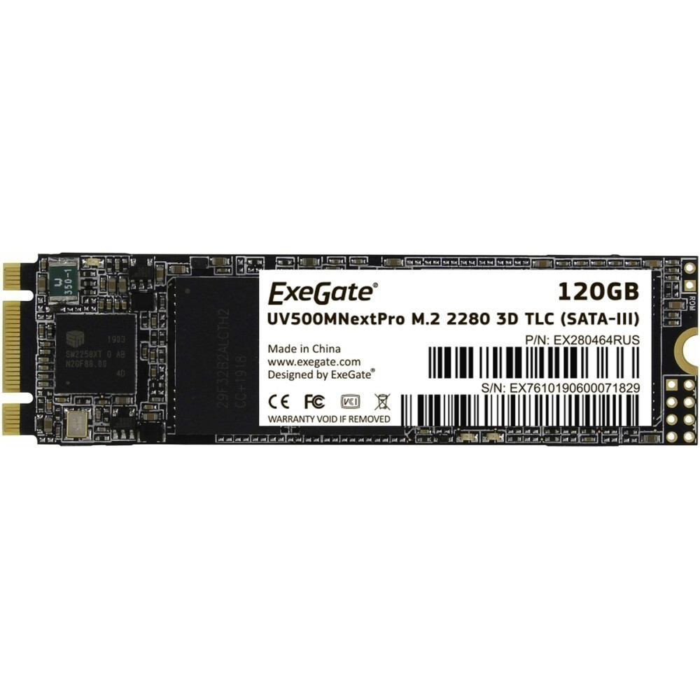 Жесткий диск ExeGate EX280464RUS SSD (твердотельные), 120 ГБ, M.2, SATA — фото товара