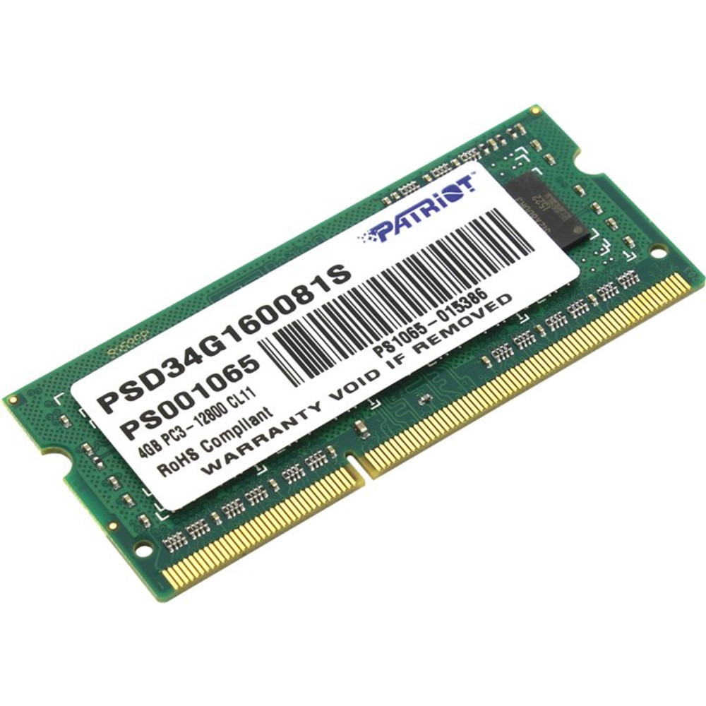 ОЗУ Crucial 4GB PC12800 DDR3 PSD34G160081S SO-DIMM, DDR3, 4 Гб, 1600 МГц — фото товара