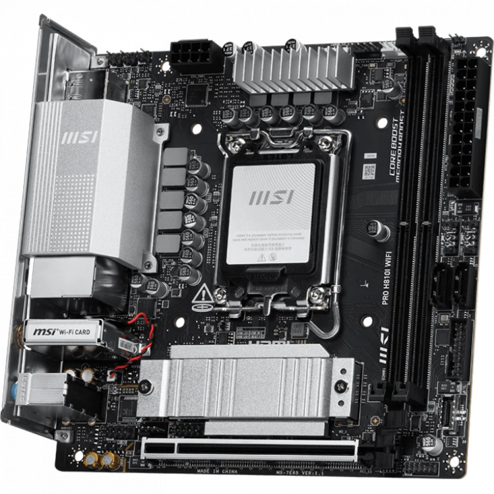 Материнская плата MSI PRO H810I WIFI Mini-ITX, LGA 1851 - миниатюра 2