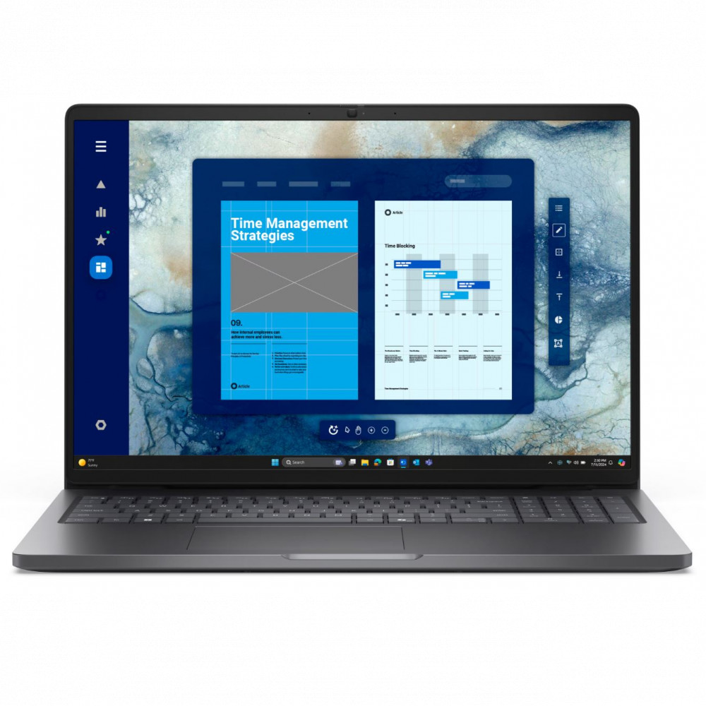 Ноутбук Dell Pro 16 PC16250 BTO121_PC16250_EMEA_210-BQHB 16 ", WUXGA 1920x1200 (16:10), Intel, Core Ultra 7, 16 Гб, 512 ГБ, Intel Graphics, Windows 11 Pro — фото товара