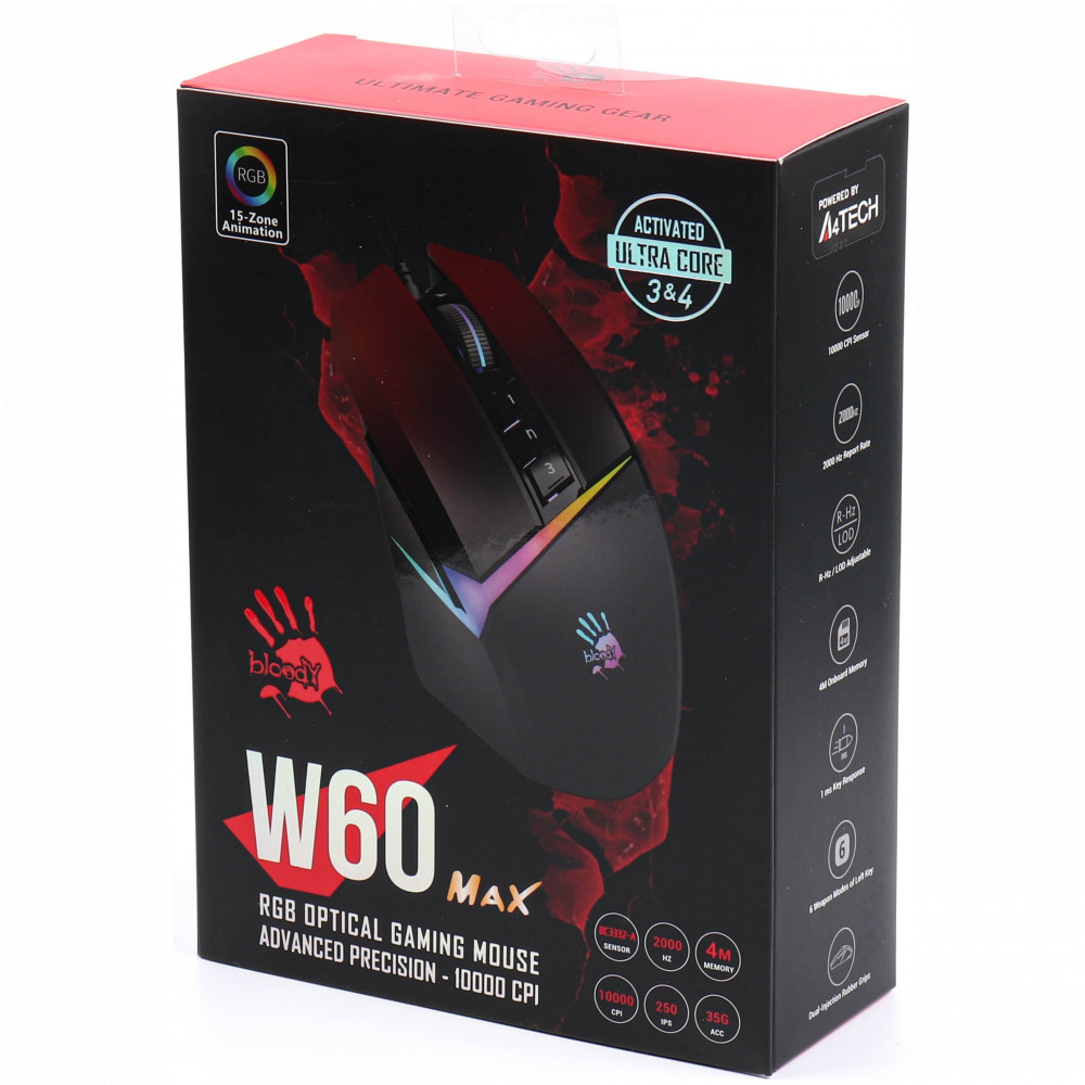 Мышь Bloody W60-Max Red Игровые, Проводная - миниатюра 5