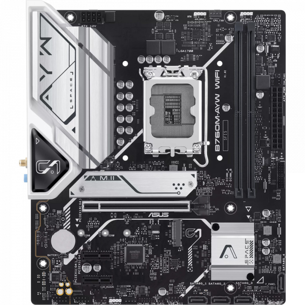 Материнская плата Asus B760M-AYW WIFI-SI 90MB1FK0-M0UBY0 Micro-ATX, LGA 1700 — фото товара