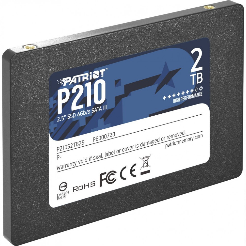 Жесткий диск Patriot P210 P210S2TB25 SSD (твердотельные), 2 ТБ, 2.5 дюйма, SATA — фото товара