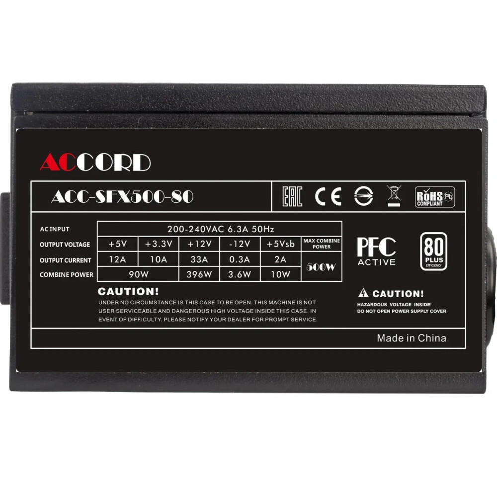 Блок питания Accord ACC-SFX500-80 500 Вт - миниатюра 5