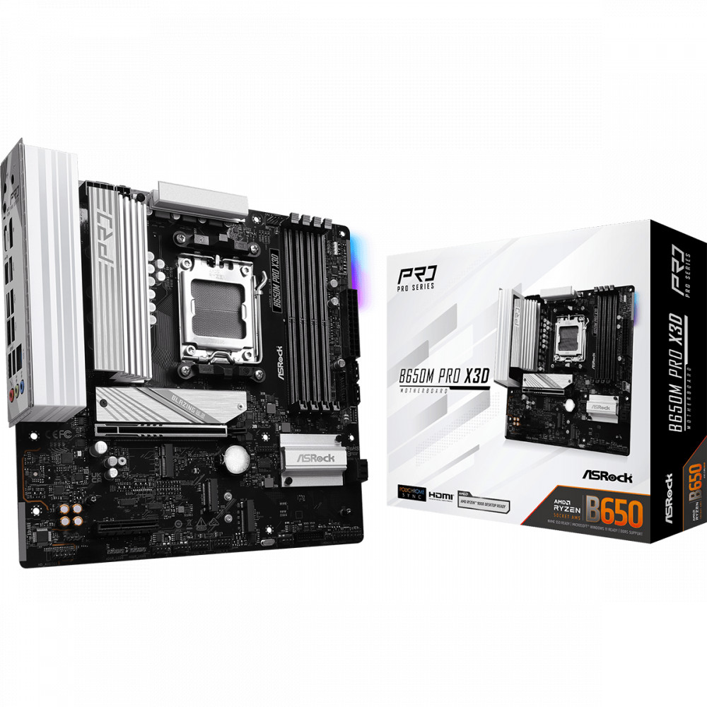 Материнская плата ASRock B650M PRO X3D Micro-ATX, AMD AM5 — фото товара