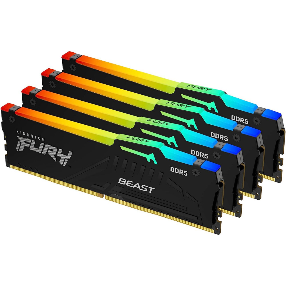 ОЗУ Kingston Fury Beast RGB KF556C40BBAK4-128 DIMM, DDR5, 128 Гб (4 х 32 Гб), 5600 МГц — фото товара