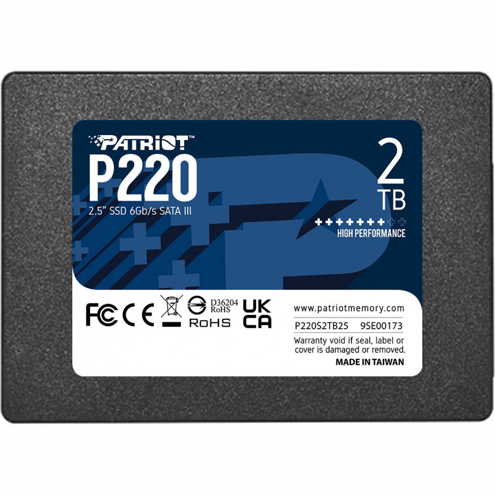 Жесткий диск Patriot P220 P220S2TB25 SSD (твердотельные), 2 ТБ, 2.5 дюйма, SATA — фото товара