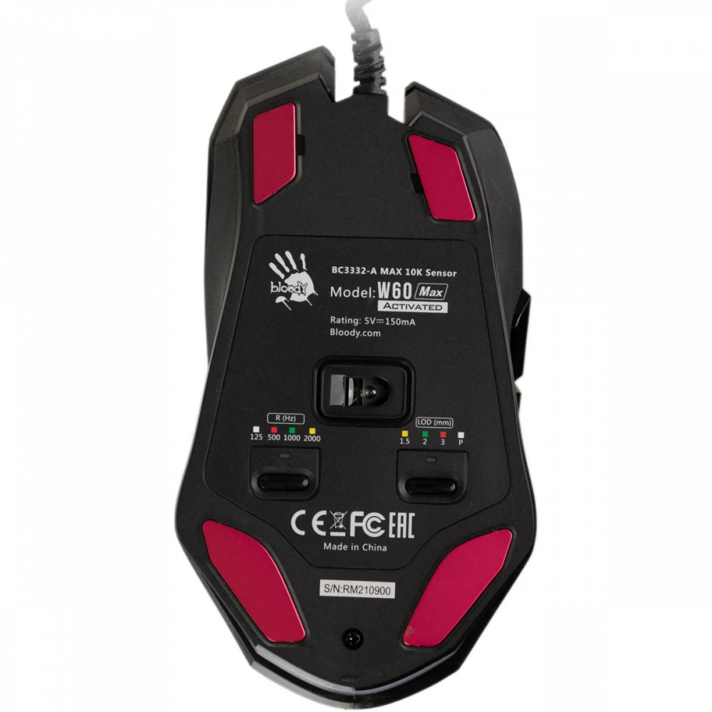Мышь A4Tech Bloody W60-Max Stone Black Игровые, Проводная - миниатюра 2