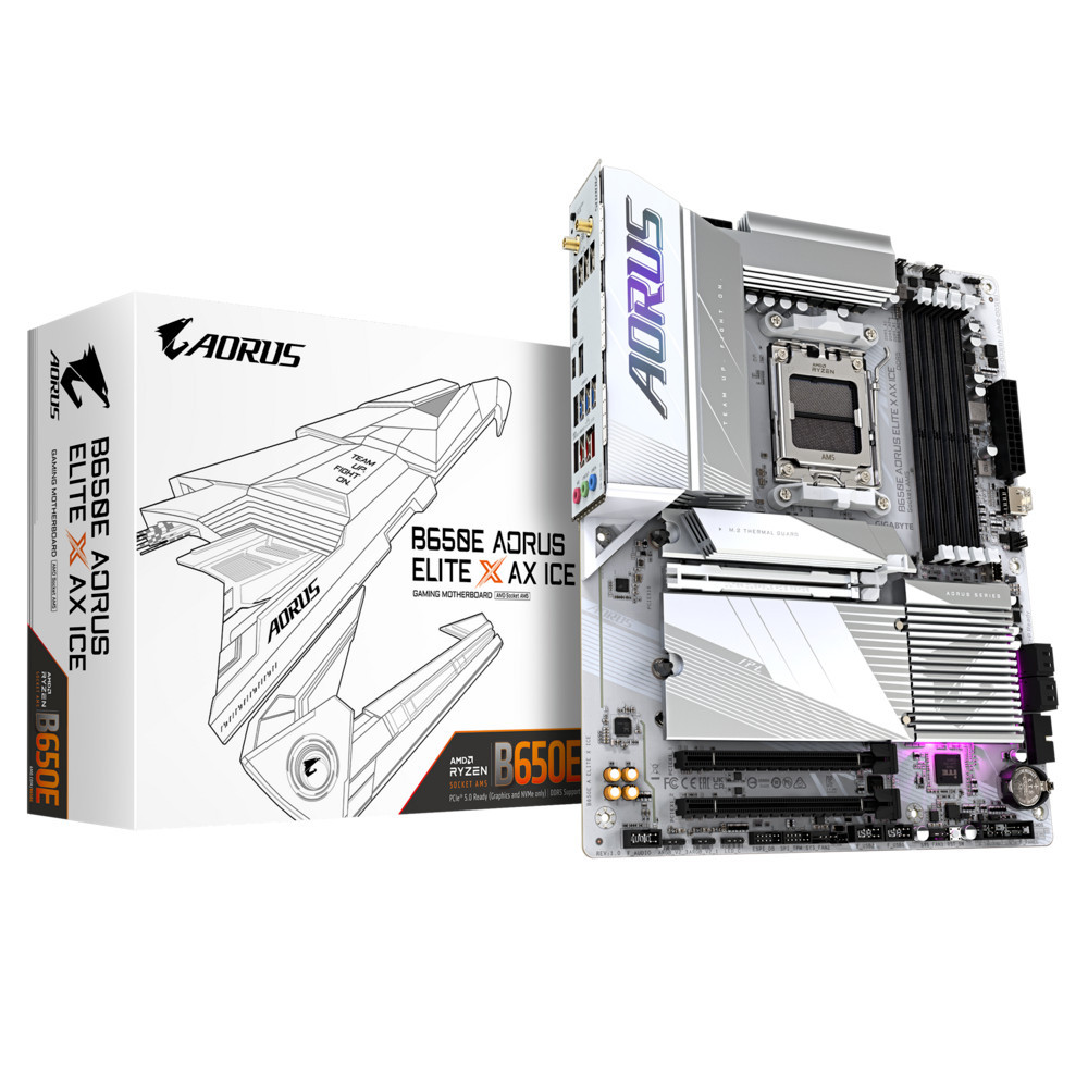 Материнская плата Gigabyte B650E AORUS ELITE X AX ICE ATX, AMD AM5 — фото товара