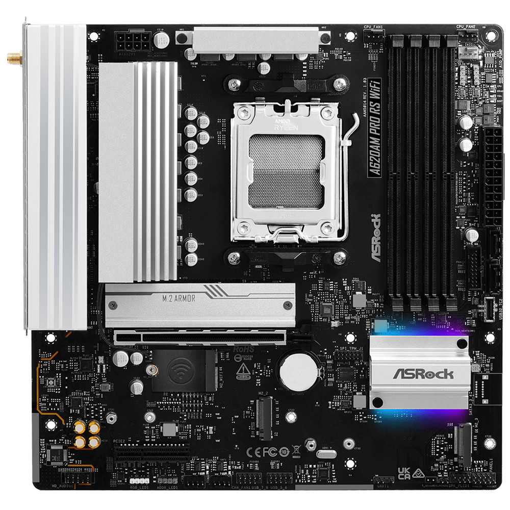 Материнская плата ASRock A620AM PRO RS WIFI Micro-ATX, AMD AM5 — фото товара