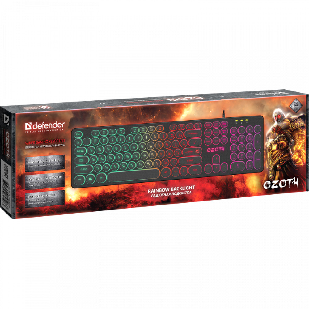 Клавиатура Defender Ozoth GK-106 Black 45106 Проводная, USB - миниатюра 2
