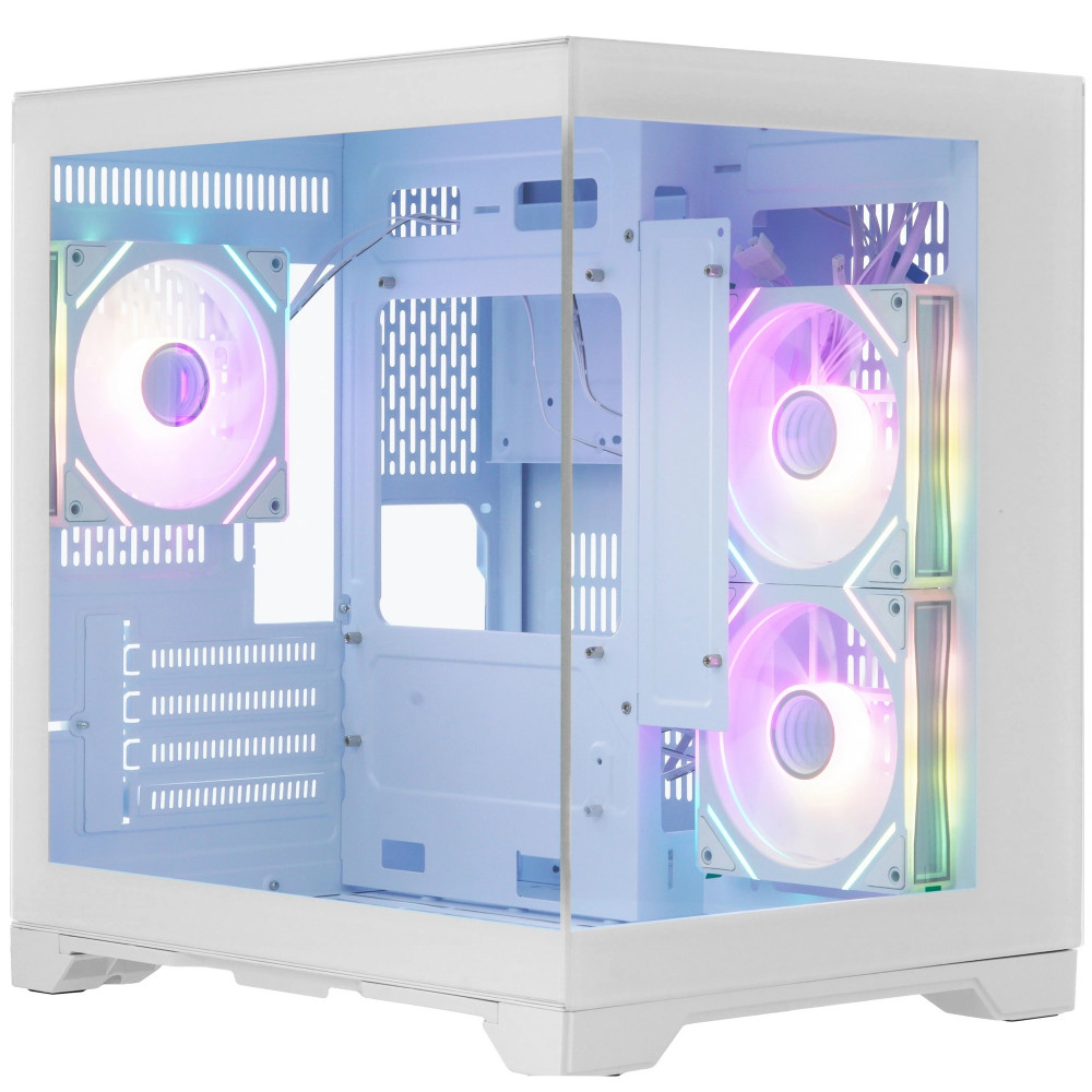 Корпус 1STPLAYER MEGAVIEW MV5-TP ARGB MV5-TP-WH-2FC7R-W-1FC7-W Mini-Tower — фото товара