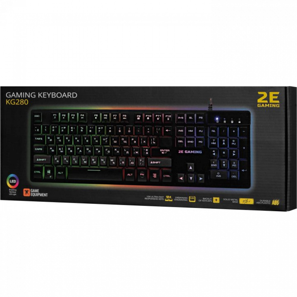 Клавиатура 2E GAMING KG280 LED 2E-KG280UB Проводная, USB - миниатюра 4
