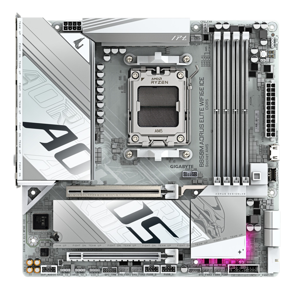 Материнская плата Gigabyte B850M A ELT WF6E ICE Micro-ATX, AMD AM5 — фото товара