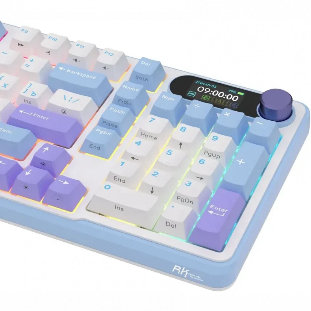 Клавиатура Royal Kludge RK-S98 Taro Milk (Cream Switch) 6977576550632 Беспроводная, Bluetooth - миниатюра 8