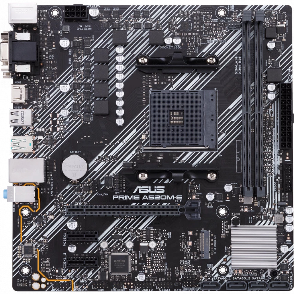 Материнская плата Asus PRIME A520M-E/CSM Micro-ATX, AMD AM4 - миниатюра 2