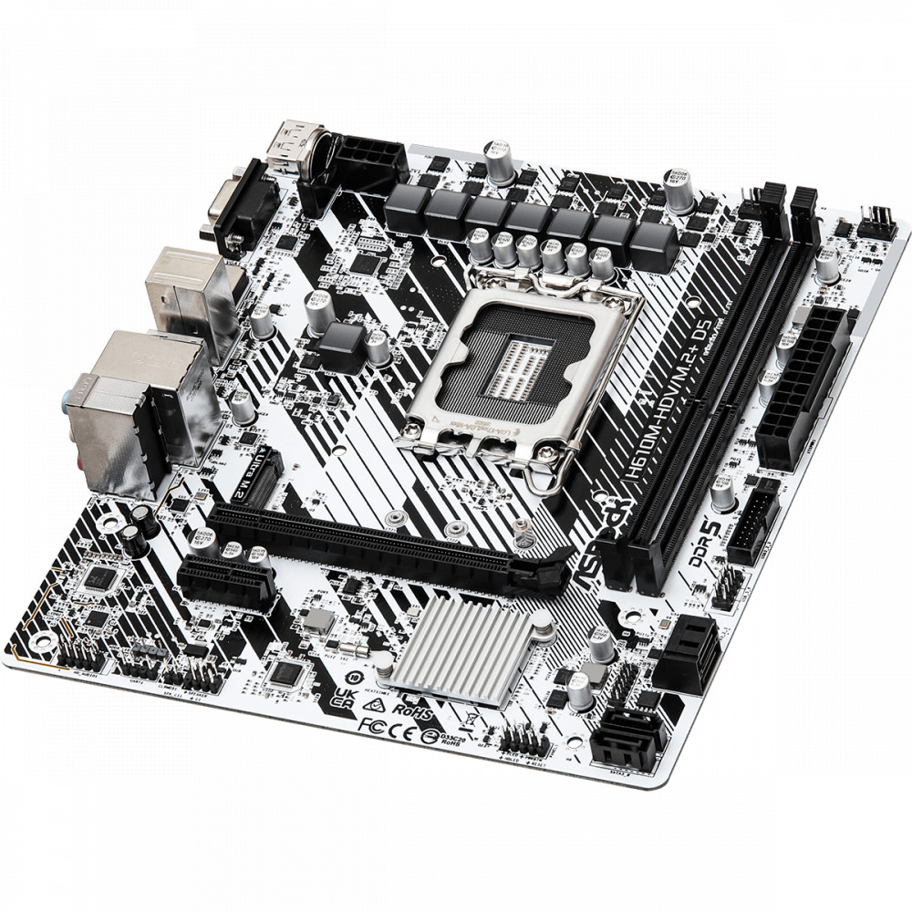 Материнская плата ASRock H610M-HDV/M.2+ D5 Micro-ATX, LGA 1700 - миниатюра 3