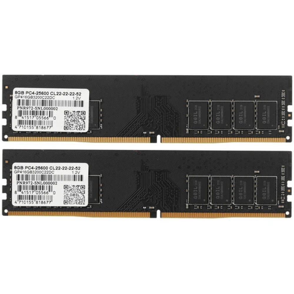 ОЗУ Geil PRISTINE GP416GB3200C22DC DIMM, DDR4, 16 Гб (2 х 8 Гб), 3200 МГц — фото товара