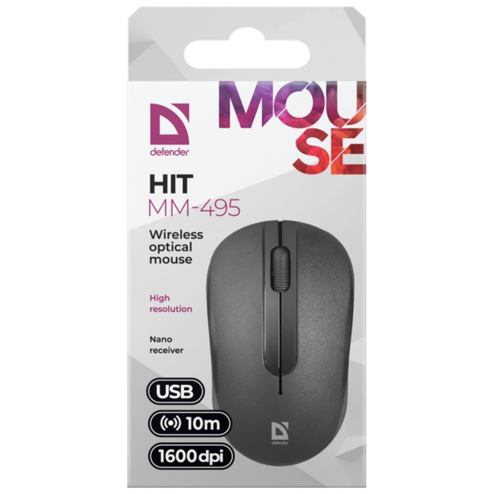 Мышь Defender Hit MM-495 Black 52495 Бюджетные, Беспроводная - миниатюра 3
