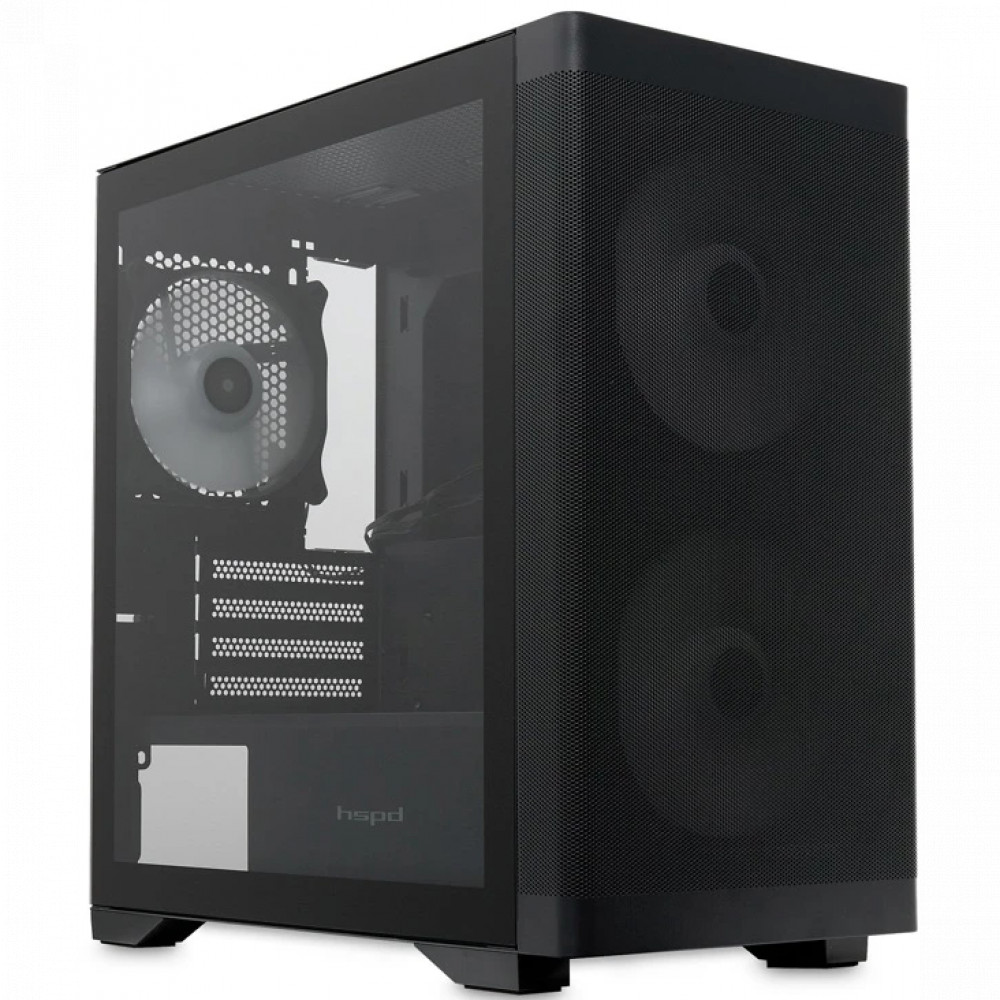 Корпус HSPD M320-TGBK-ARGB Black Mini-Tower - миниатюра 2