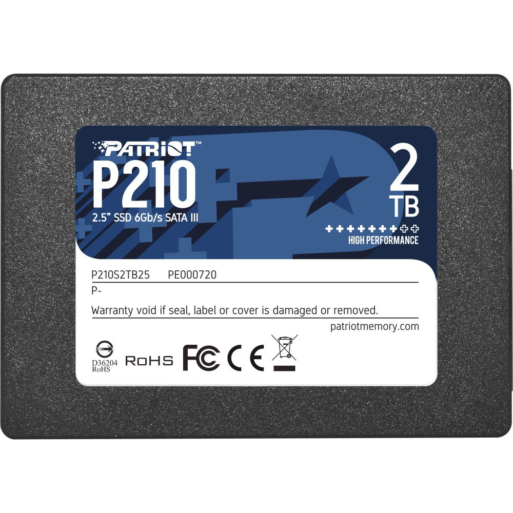 Жесткий диск Patriot P210 P210S2TB25 SSD (твердотельные), 2 ТБ, 2.5 дюйма, SATA - миниатюра 2