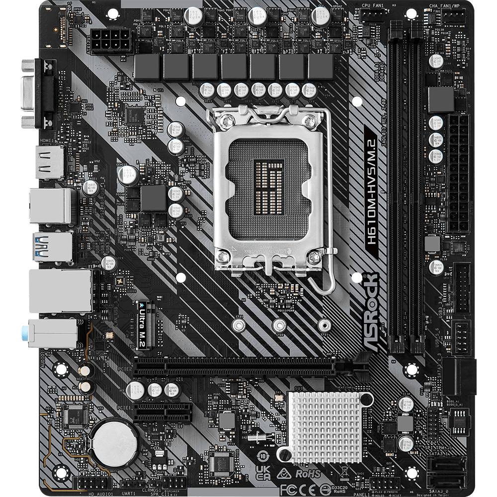 Материнская плата ASRock H610M-HVS/M2 R2.0 90-MXBJJ0-A0UAYZ Micro-ATX, LGA 1700 - миниатюра 2