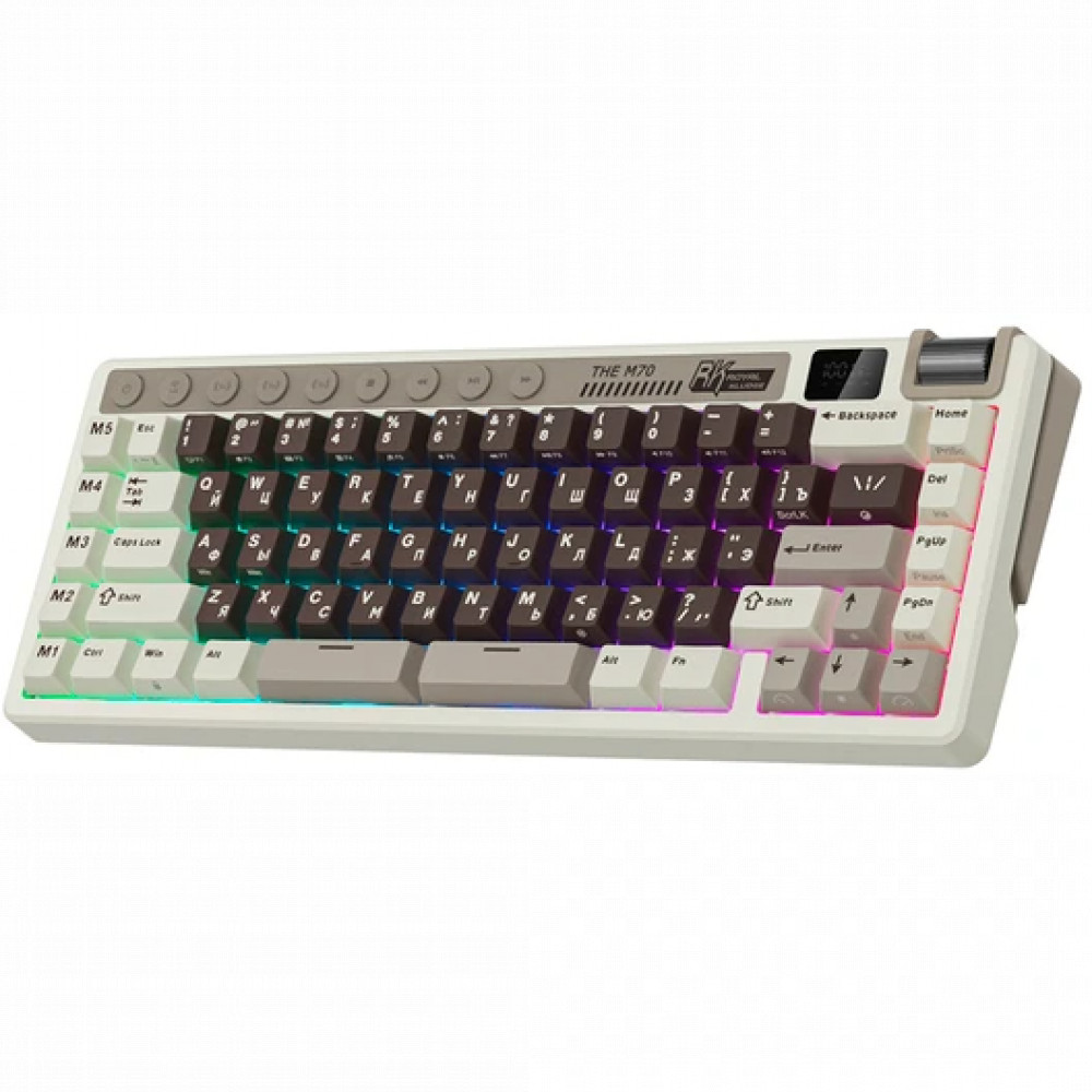 Клавиатура Royal Kludge M70 Mokko Grey (Cream Switch) 6935280827112 Беспроводная, Bluetooth - миниатюра 3