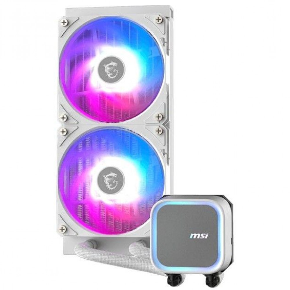 Система охлаждения MSI MAG CORELIQUID A13 240 White 2x ARGB Gen2 Fan 306-7ZWCA21-L80 Для процессора - миниатюра 2