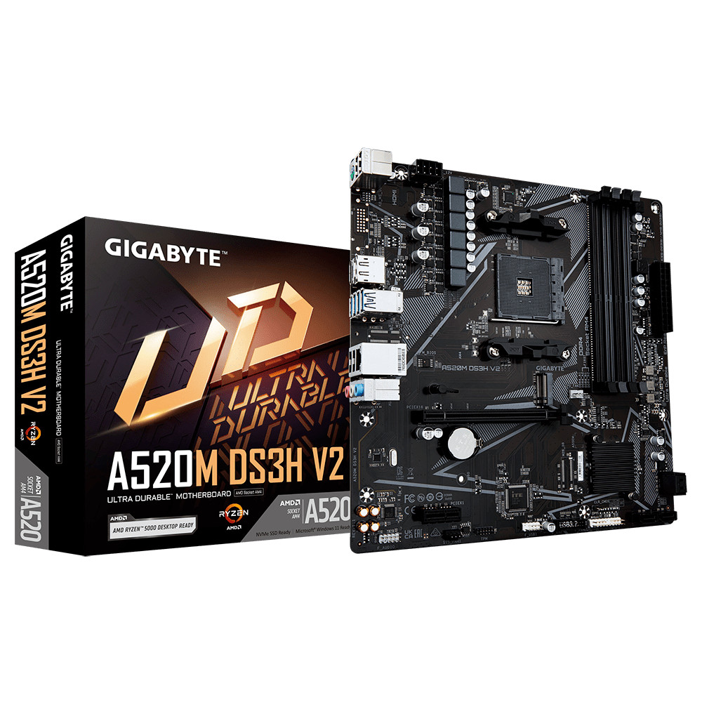 Материнская плата Gigabyte A520M DS3H V2 rev.1.1 Micro-ATX, AMD AM4 - миниатюра 4