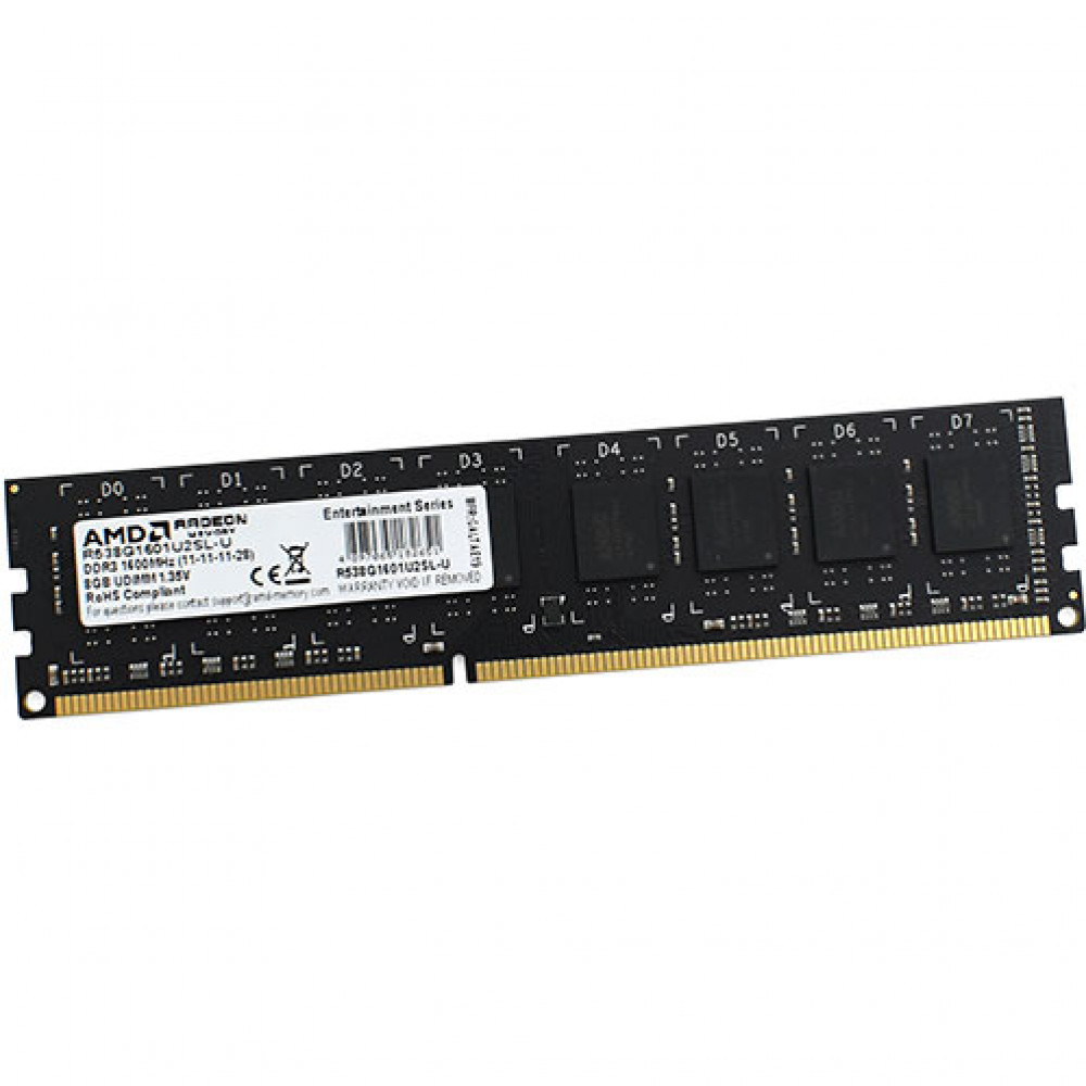 ОЗУ AMD Radeon R5 R538G1601U2SL-U DIMM, DDR3, 8 Гб, 1600 МГц — фото товара