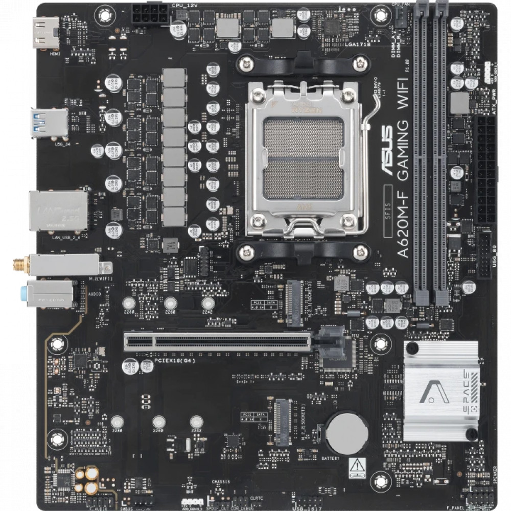 Материнская плата Asus A620M-F GAMING WIFI Micro-ATX, AMD AM5 — фото товара