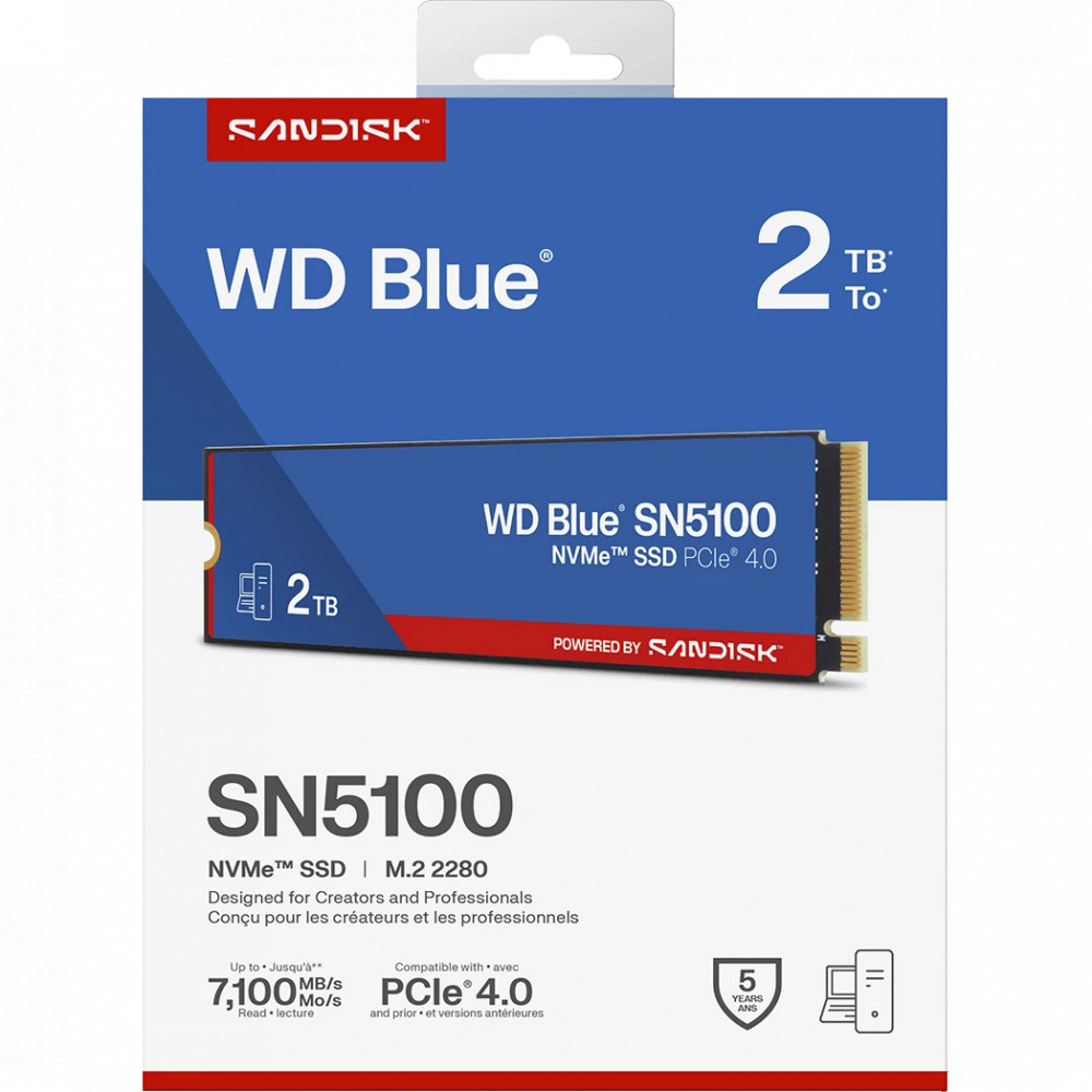 Жесткий диск Western Digital WDS200T5B0E SSD (твердотельные), 2 ТБ, M.2, PCIe - миниатюра 3