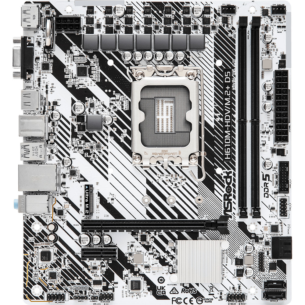 Материнская плата ASRock H610M-HDV/M.2+ D5 90-MXBM50-A0UAYZ Micro-ATX, LGA 1700 - миниатюра 2