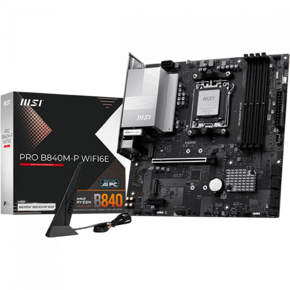 Материнская плата MSI PRO B840M-P WIFI6E Micro-ATX, AMD AM5 - миниатюра 5