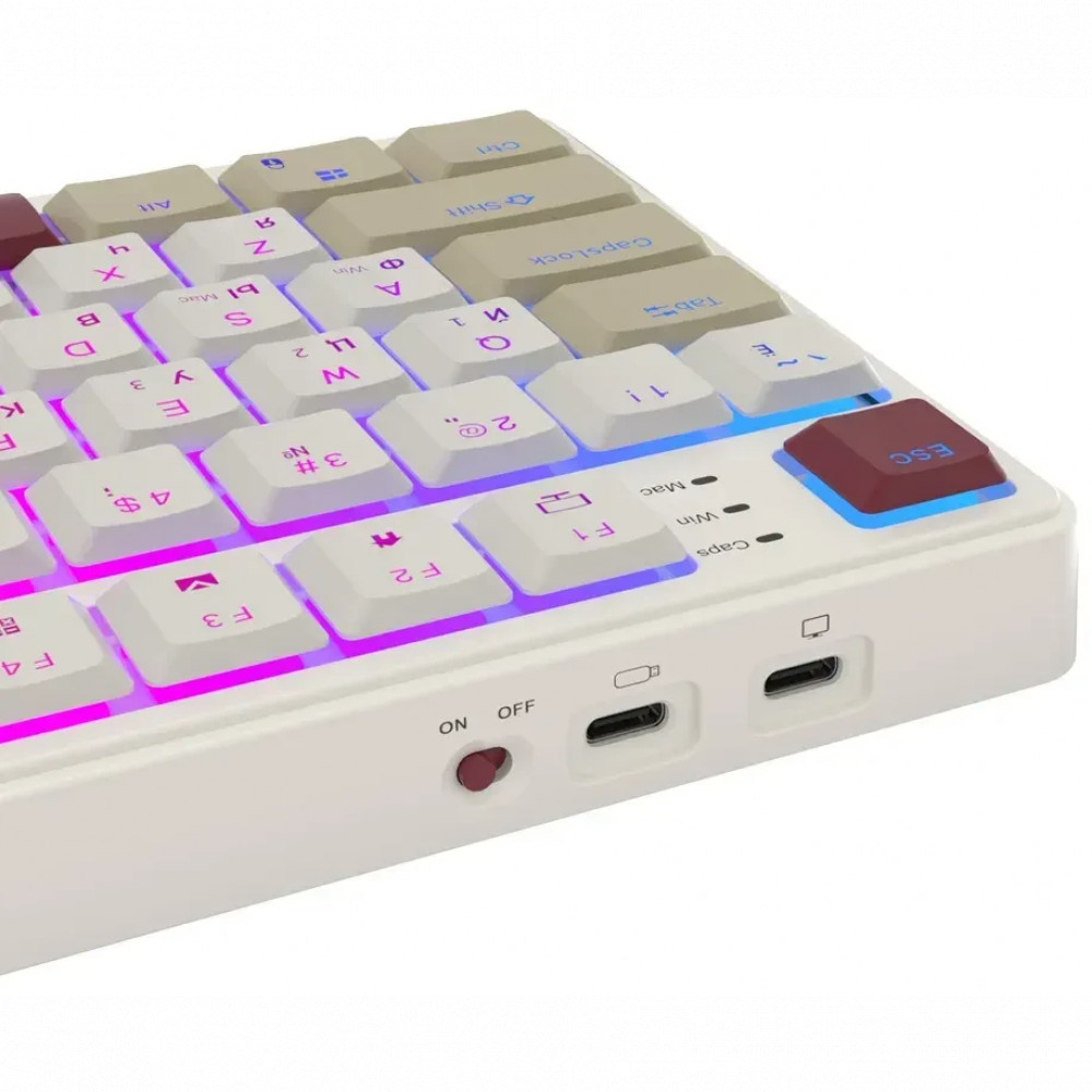 Клавиатура Royal Kludge N80 Rosy Clouds (Brown Switch) 6977576550687 Беспроводная, Bluetooth - миниатюра 7