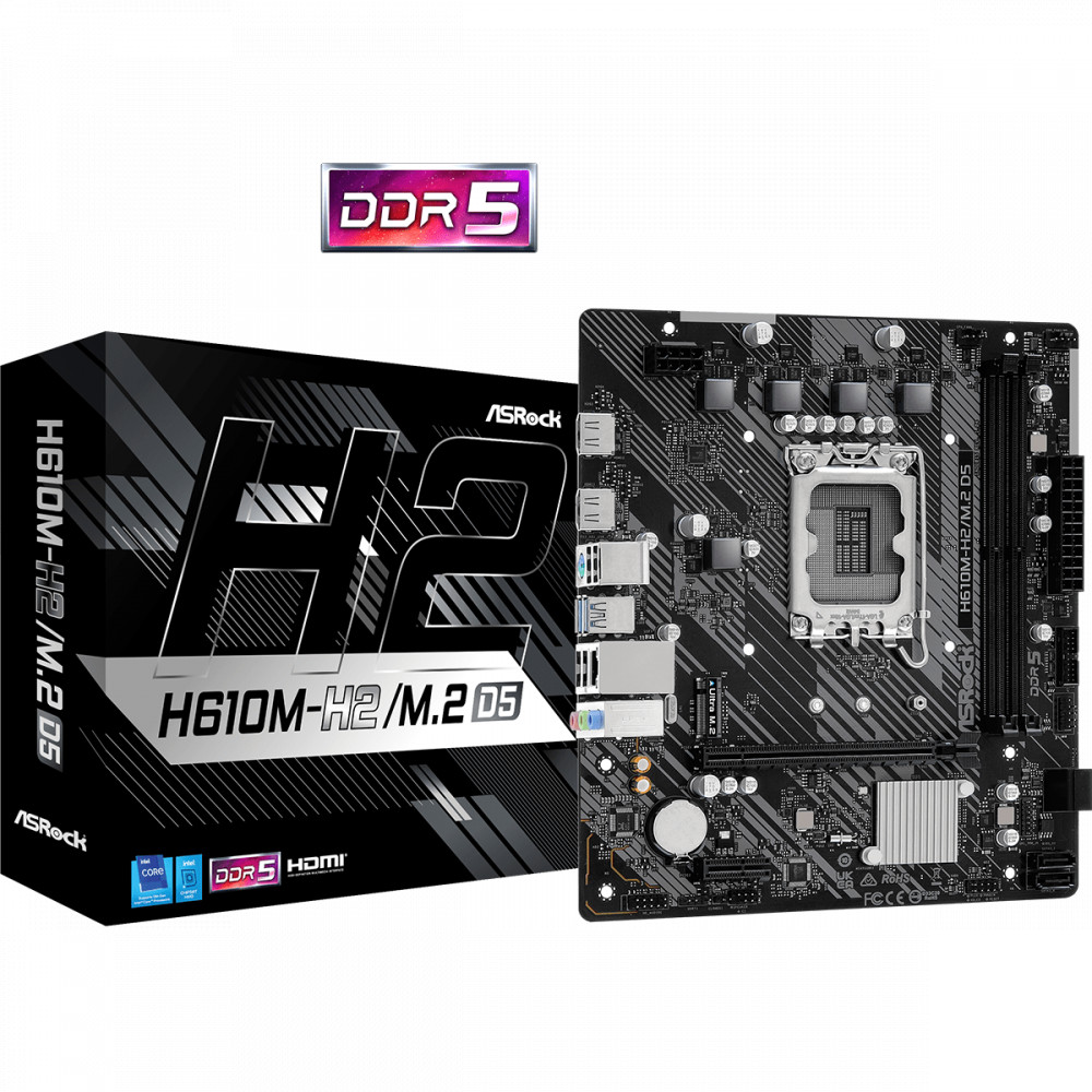 Материнская плата ASRock H610M-H2/M.2 D5 DDR5 Micro-ATX, LGA 1700 - миниатюра 5