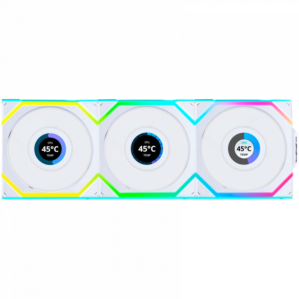 Система охлаждения Lian Li UNI FAN SL WIRELESS LCD Reverse Blade 3x120mm White G99.12RSLLCD1W3W.00 Для системного блока — фото товара