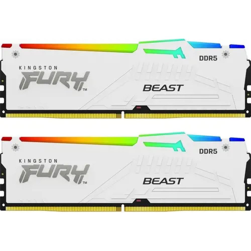 ОЗУ Kingston Fury Beast White KF560C36BWEAK2-64 DIMM, DDR5, 64 Гб (2 х 32 Гб), 6000 МГц — фото товара