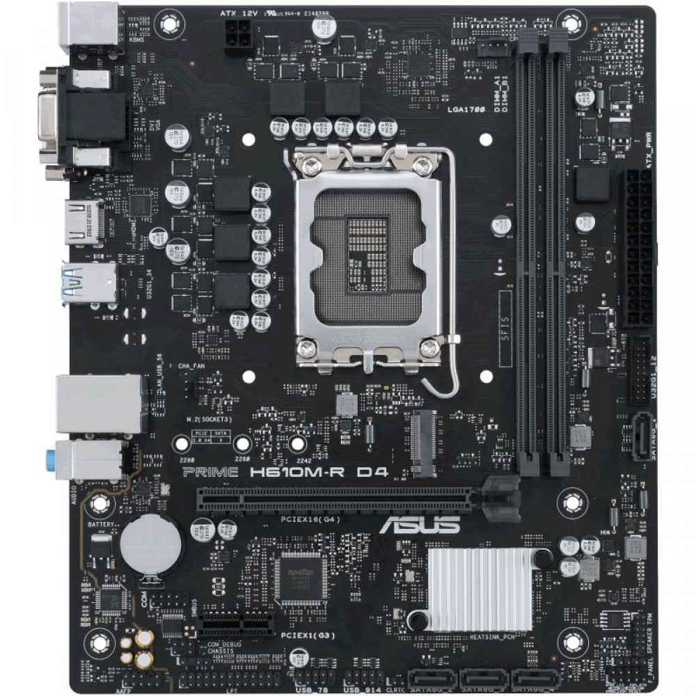 Материнская плата Asus PRIME H610M-R D4-SI 90MB1B40-M0ECY0 Micro-ATX, LGA 1700 - миниатюра 2