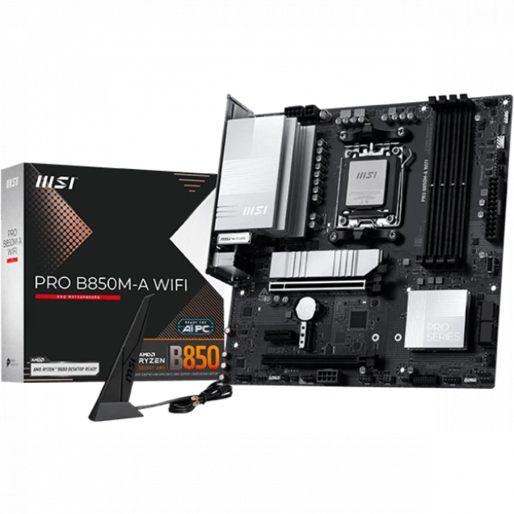 Материнская плата MSI PRO B850M-A WIFI Micro-ATX, AMD AM5 - миниатюра 5