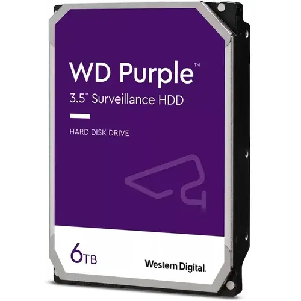 Жесткий диск Western Digital Purple Surveillance WD64PURZ HDD (классические), 6 ТБ, 3.5 дюйма, SATA — фото товара
