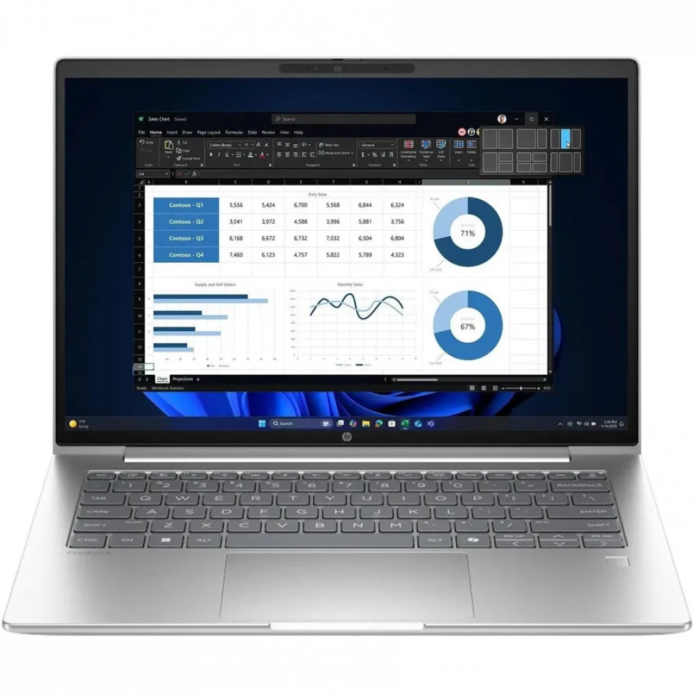 Ноутбук HP ProBook 4 G1i BX7Y0AT 14 ", WUXGA 1920x1200 (16:10), Intel, Core i5, 16 Гб, 512 ГБ, Intel Iris Xe Graphics, Windows 11 Pro - миниатюра 2