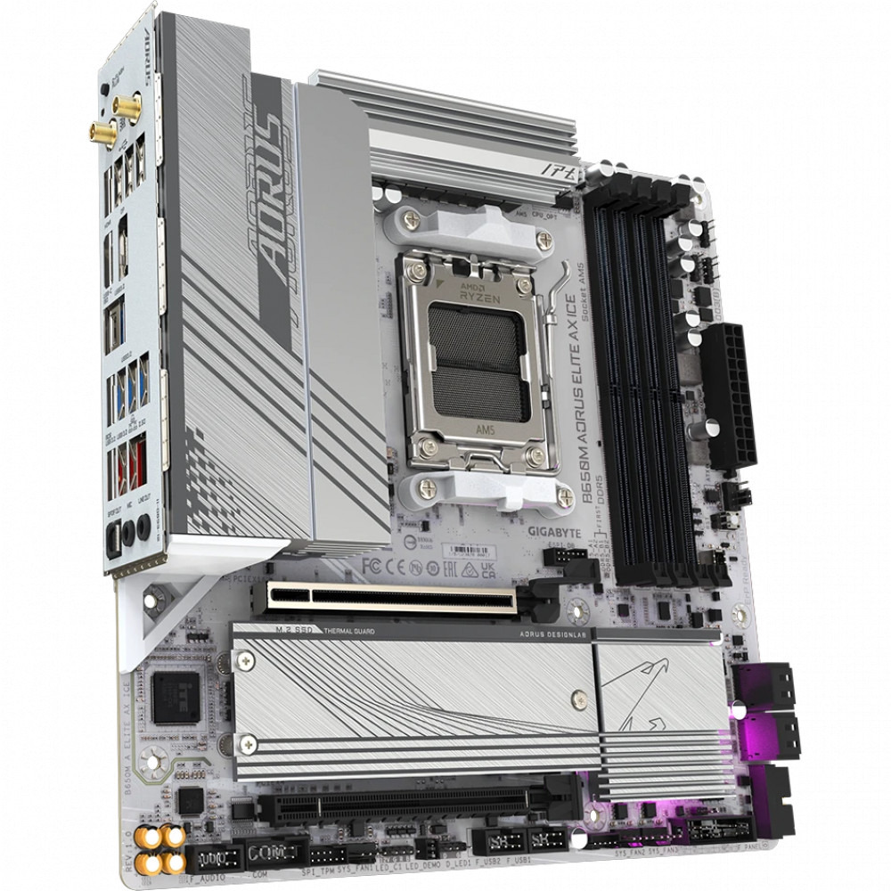 Материнская плата Gigabyte B650M A ELITE AX ICE 1.1 Mini-ATX, AMD AM5 - миниатюра 2