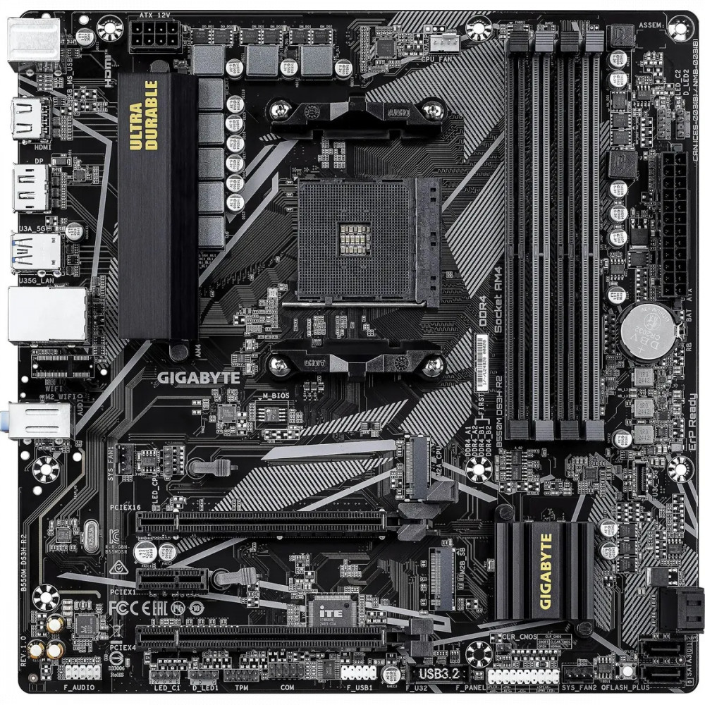 Материнская плата Gigabyte B550M DS3H R2 Micro-ATX, AMD AM4 - миниатюра 2