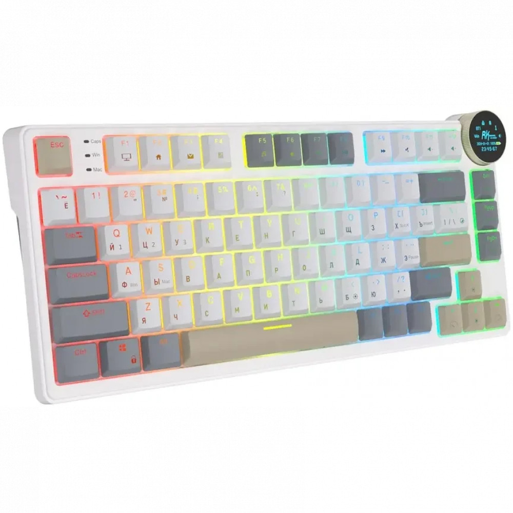 Клавиатура Royal Kludge N80 Pearly Dawn (Brown Switch) 6977576550670 Беспроводная, Bluetooth - миниатюра 4